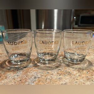 Set of 3 Lauder's Light Scotch Glasses. 12 oz.
Lowball / Old Fashioned. Vintage.